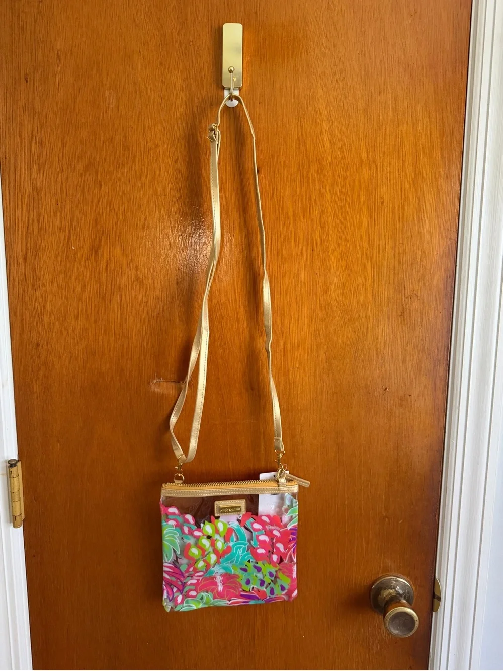 Simply Southern Multicolor Floral Crossbody with Gold Strap